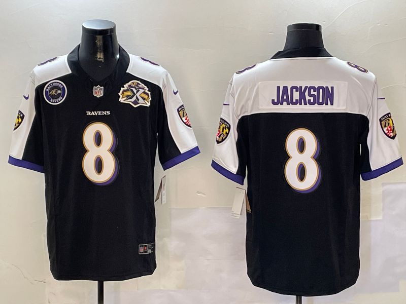 Men Baltimore Ravens #8 Jackson Black Thanksgiving three generations 2024 Nike Limited NFL Jersey style 2->baltimore ravens->NFL Jersey